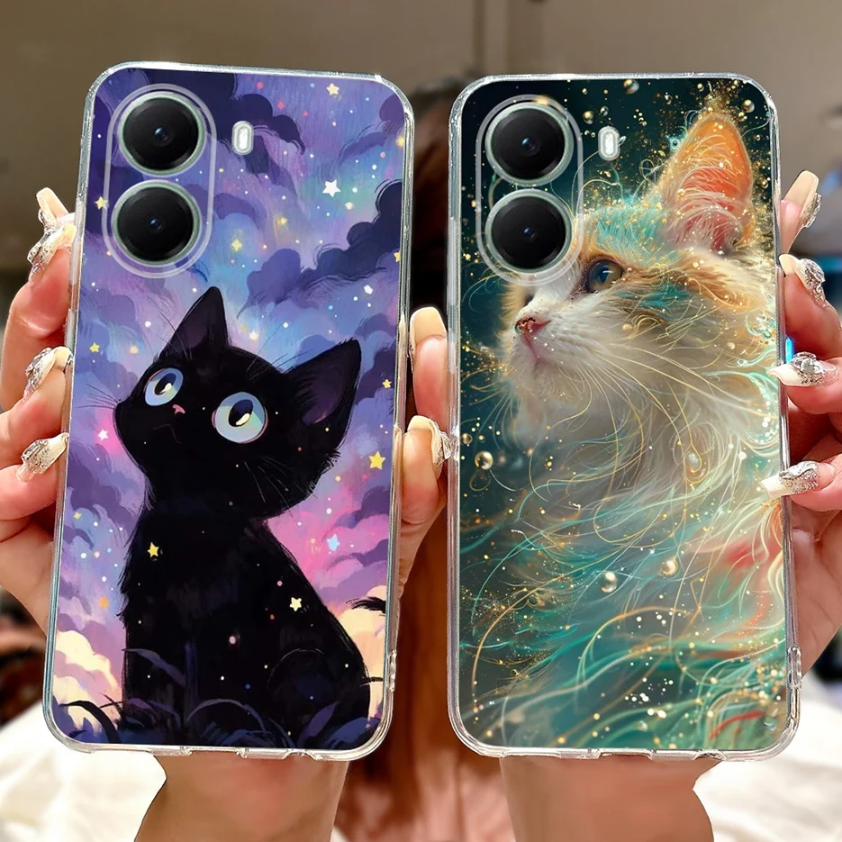 Stylish Painted Clear Silicone Soft TPU Phone Case Cover Shell Coque