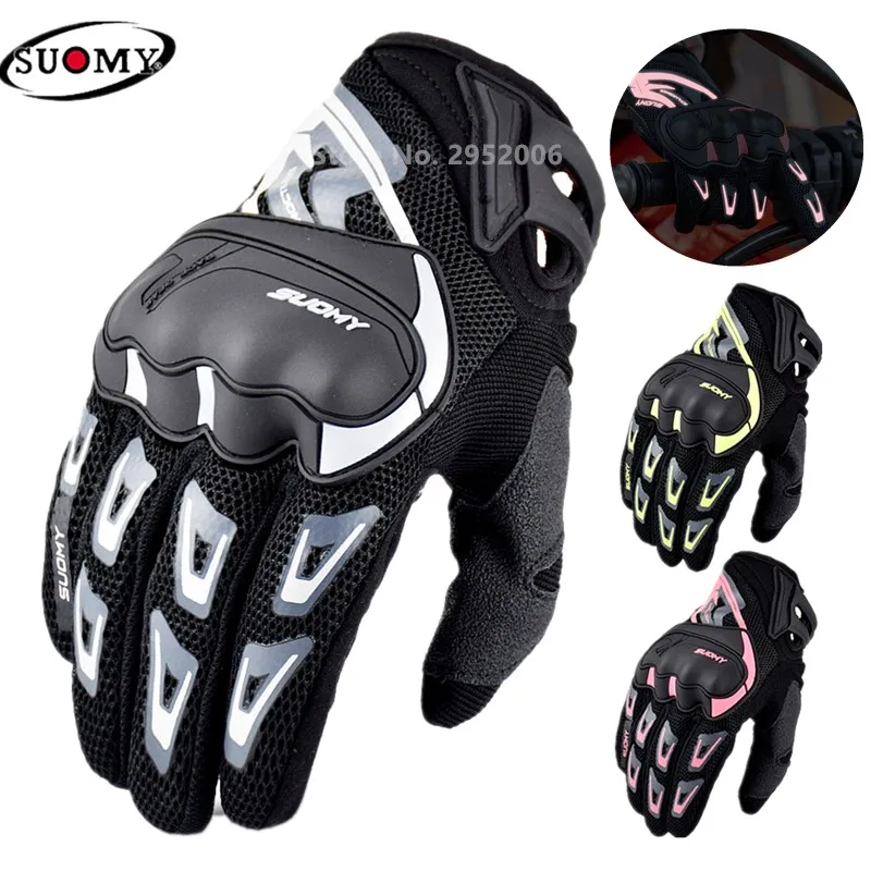 LEATHER POINT Summer Motorcycle Gloves – Men's Chopper Gloves With Knuckle Protection – Ventilated