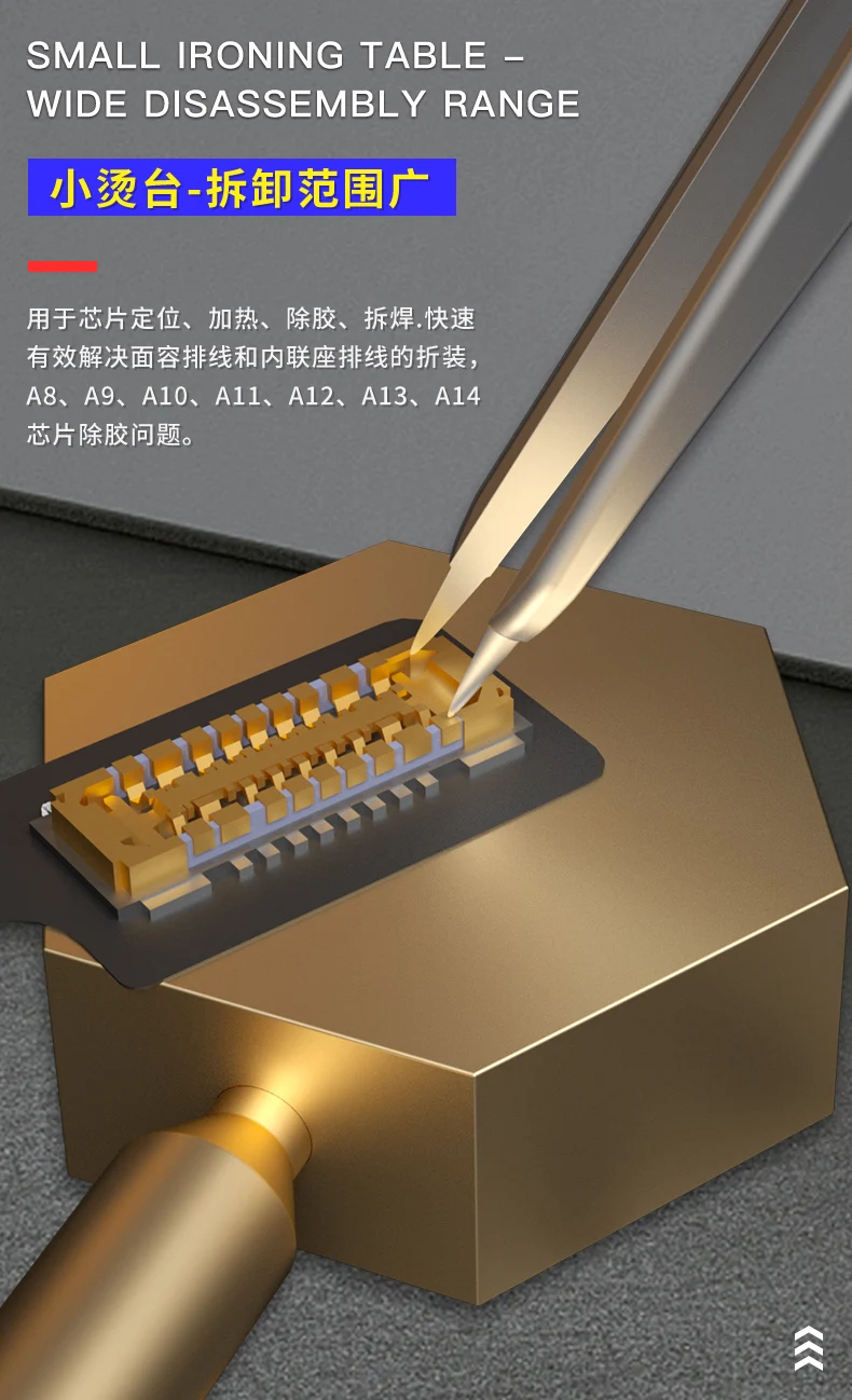 Pure Copper 7 in 1 Miniature Heating Platform Micro Solder Station for CPU IC Chip Glue Removal Desoldering