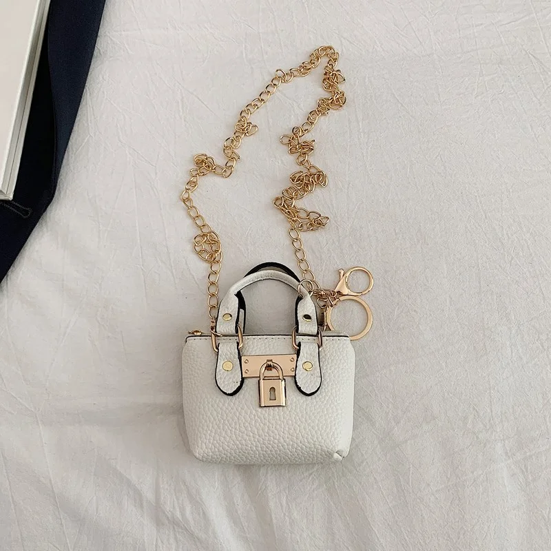 Girls Hand-held Small Square Bag Summer New Classic Children Carrying One-shoulder Messenger Bag. Wallet Keychain - 5