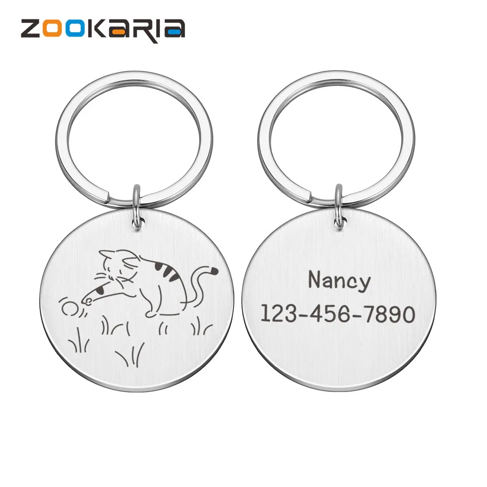 Custom Engraved Dog Id Tag Stainless Steel Dogs Name Tags Personalized
