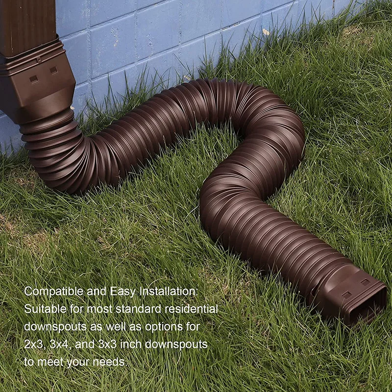 Rain Gutter Downspout Extension Flexible Telescopic Extension Pipe Downspout Drain Extender Connector Rainwater Drain