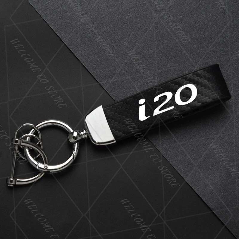 Carbon Leather Keyring Car Keychain Accessory