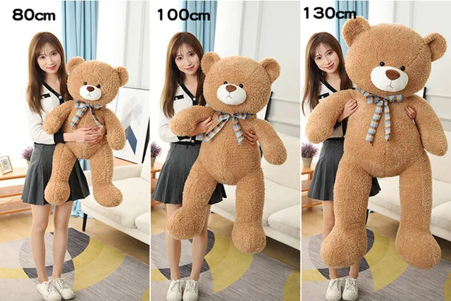 80cm/100cm Brown Coffee White Cute Giant Teddy Bear Plush Toy Doll