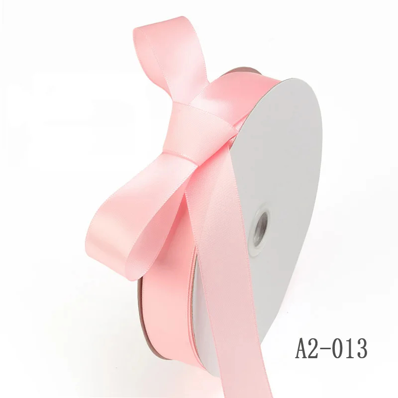 100 야드 2.5CM 새틴 리본 선물 포장 웨딩 파티 꽃 꽃다발 머리 리본 장식 DIY 공예 액세서리 리본