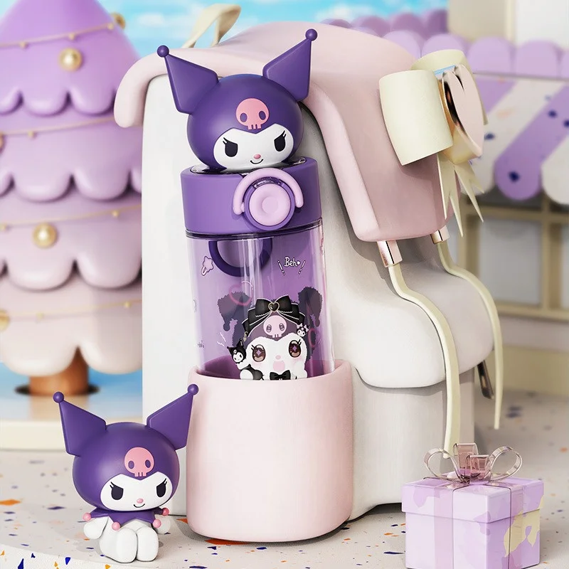 كوب سانريو شفاف بسعة 500 مل، يتميز بتصاميم شخصيات...