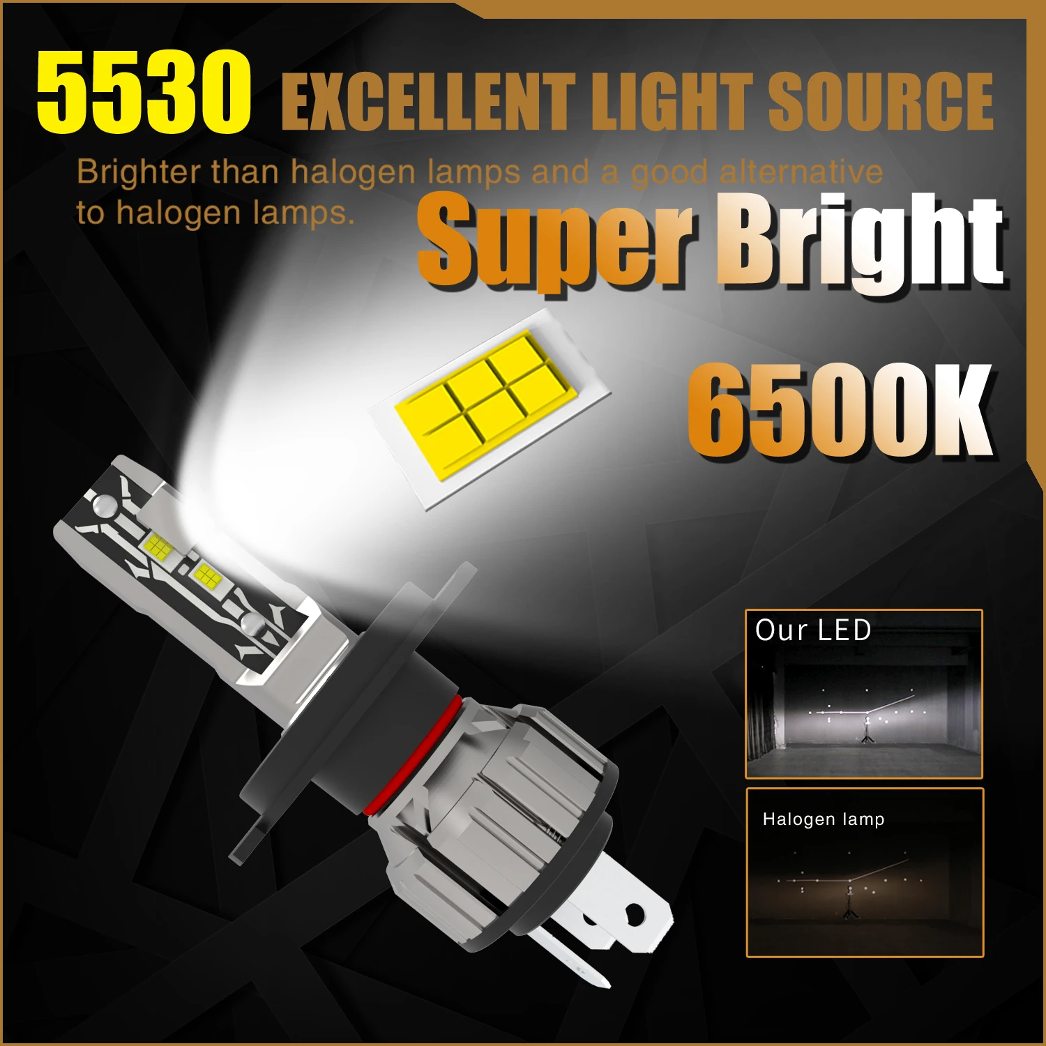 High power H4 HB2 9003 LED headlight bulb Super bright Powerful No adapter required 2pcs Car Turbo diode White Moto fog lamp 12v for led headlight led lamp bulb