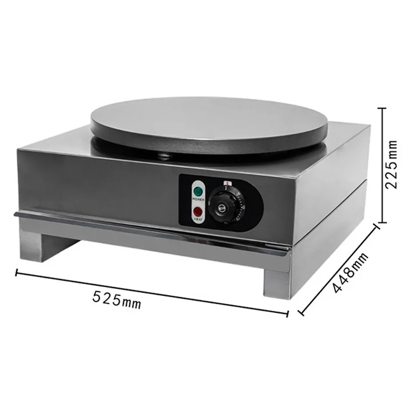 Commercial Electric Crepe Maker Pancake Machine 40cm Big Hotplate Non Stick Kitchen Tool 220V 3KW 2