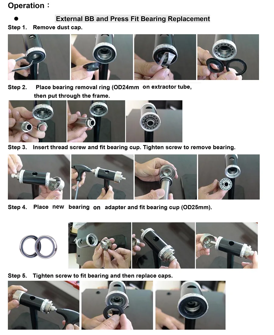 ZTTO Fahrrad-Innenlager 6805 6806 Lager entfernen Installieren Werkzeug Press Fit BB MTB Fahrrad 24 mm 30 mm BB86 BB30 BB92 PF30 Reparatur – Detail 12
