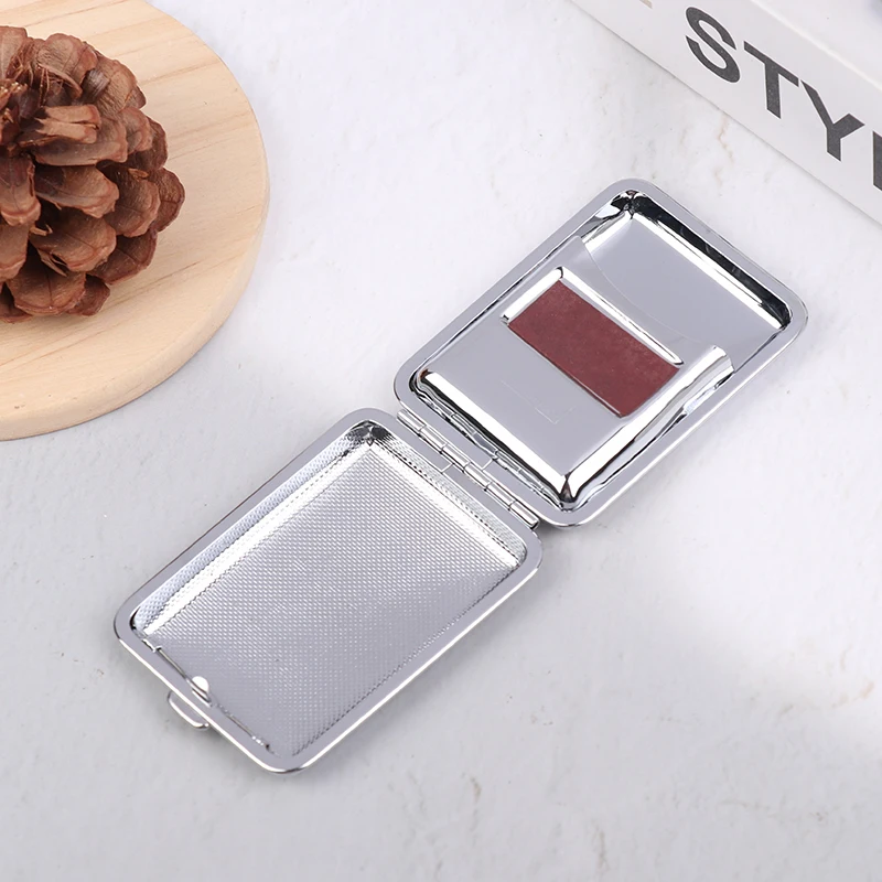Metal Matchbox Portable Anti-Pressure Sealed Match Storage Box Waterproof Withstand Voltage Match Box Included Wiping Paper 1Pc