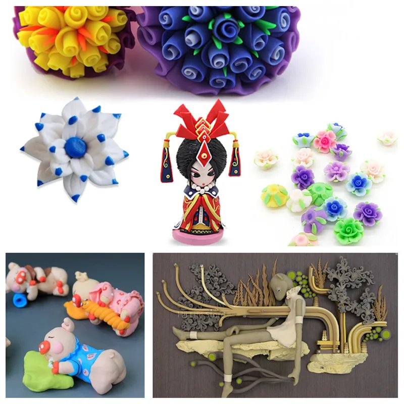Professional Soft Clay Oven Baked Polymer Clay DIY Handmade Soft Pottery Earrings Ornament Sculpture Doll 250g polymer clay kit,polymer clay