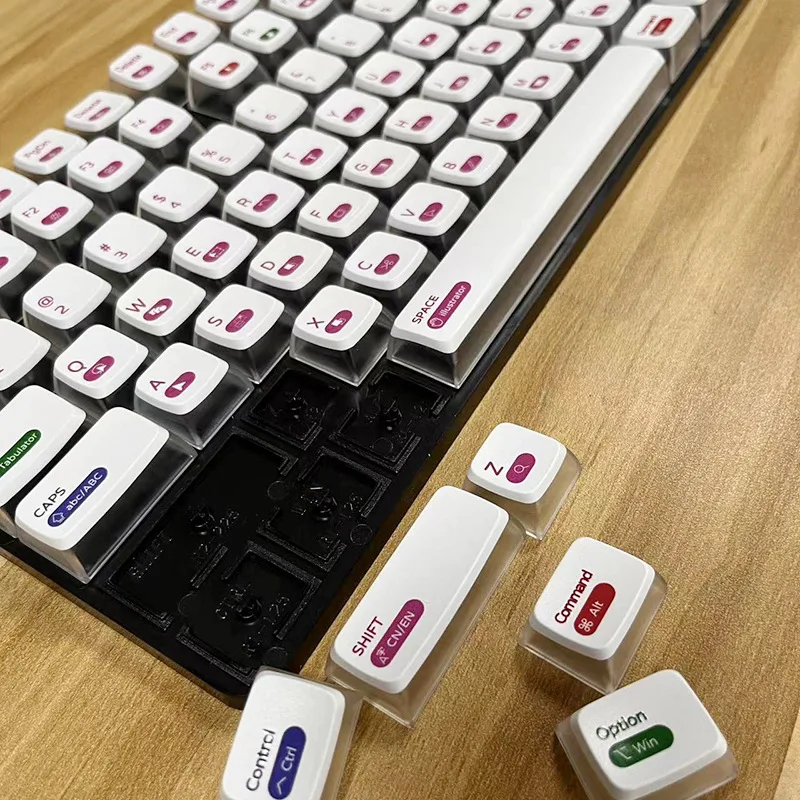 132 Keys Pudding Transparent Keycaps CBSA Profile Keycap ISO Layout