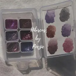 Vibrant Metallic Watercolor Pigments - 6 Bold Colors (PURPLE)