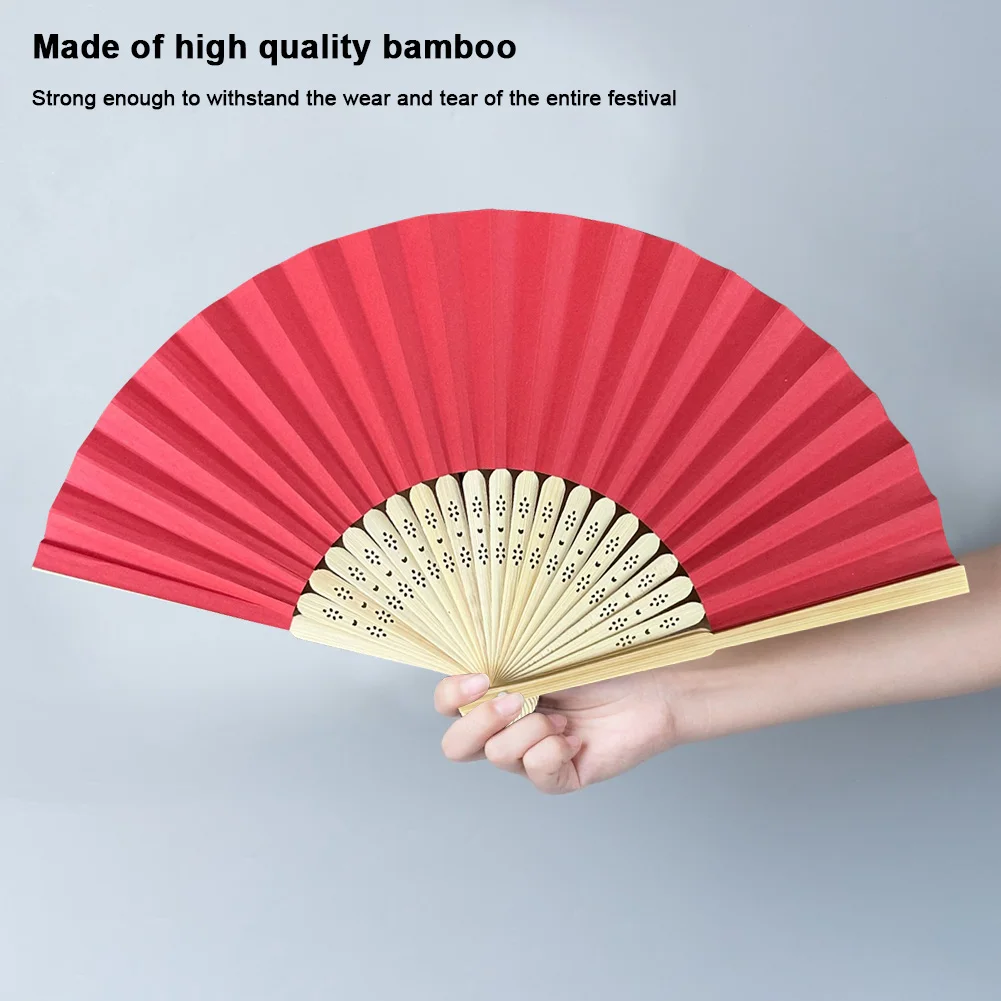 Bamboo Paper Hand Fan for Wedding Birthday Summer Party