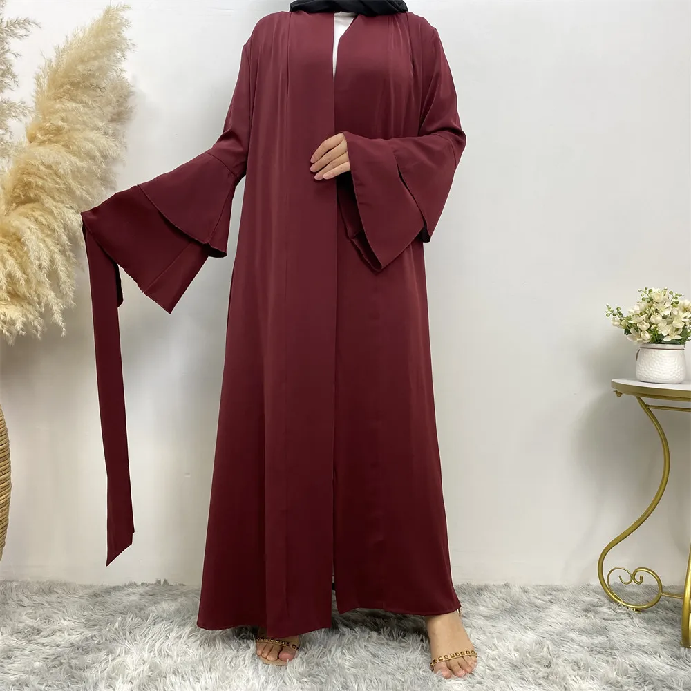 Eid Party Ramadan Abaya Muslim Women Open Cardigan Maxi Dresses Turkey Kaftan Arab Kimono Long Robe Dubai Islam Morocco Jalabiya