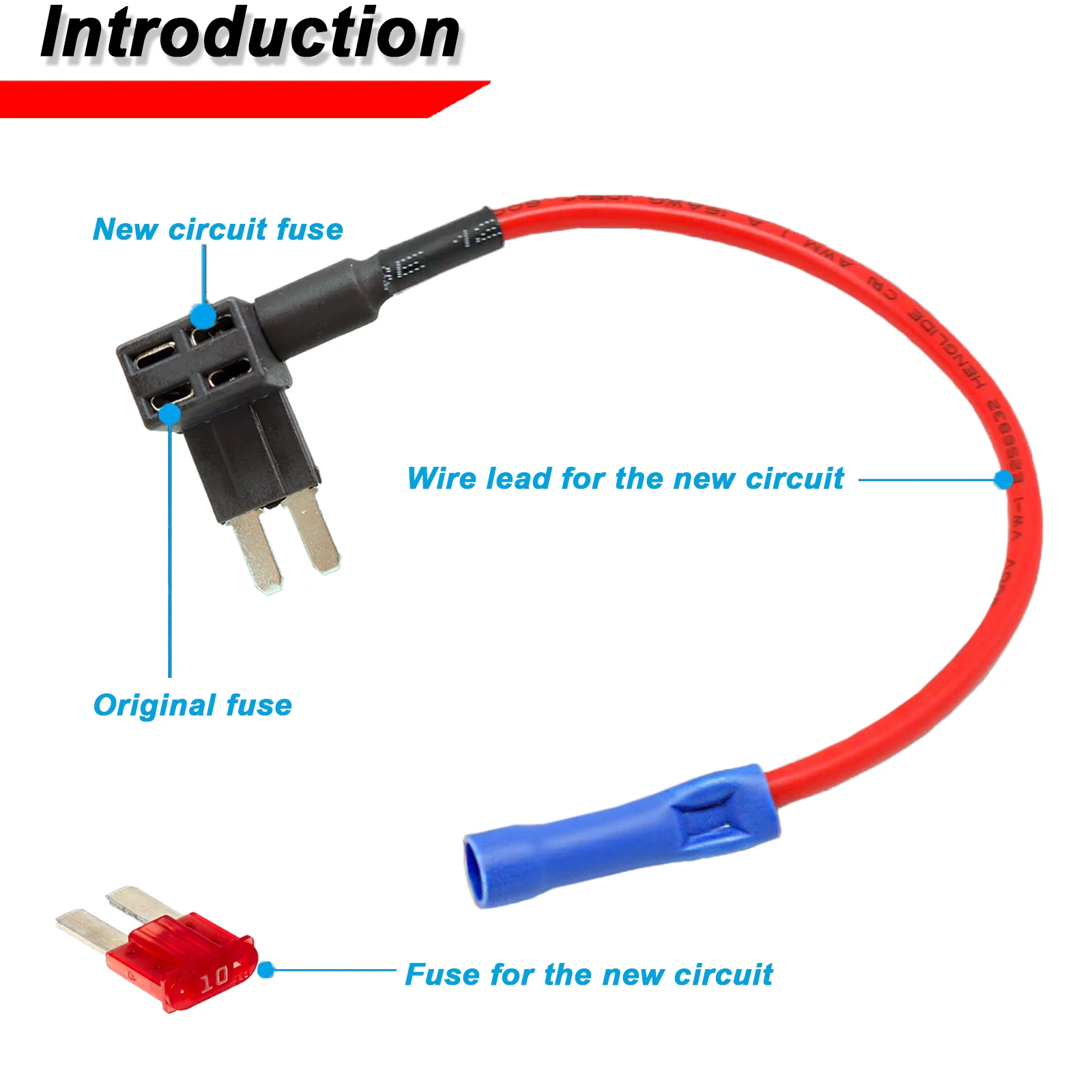 5pcs Add-A-Circuit Car Auto Adapter Micro 2 Blade Fuse Holder APT ATR Fuses Tap Micro Fuse Holder Car Fuses Splitter Accessories