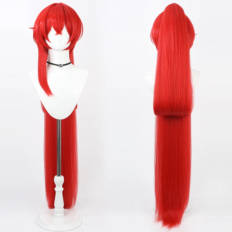 

Game Wuthering Waves Yinlin Cosplay Wig 130cm Long Red Heat Resistant Synthetic Hair Halloween Party Role Play Wig Cap
