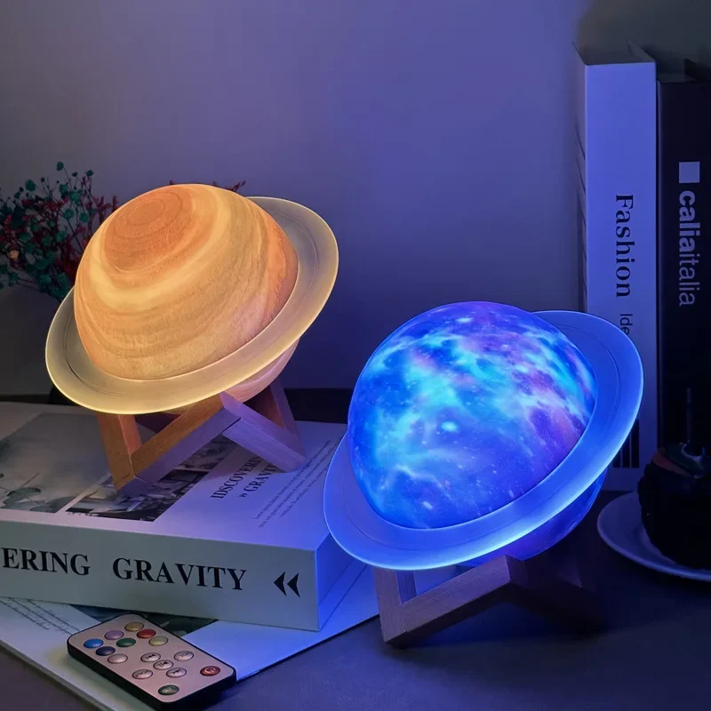 

RGB галактика Звезда Ночной Светильник креативная лампа Сатурн Луна с Bluetooth Беспроводная колонка цветной 3D HIFI Bluetooth Настольный Декор