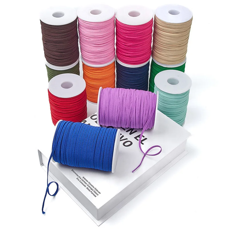 Colorful Elastic Rubber Band Ribbon Trim for DIY Sewing and Garment Accessories, 10 Yards
