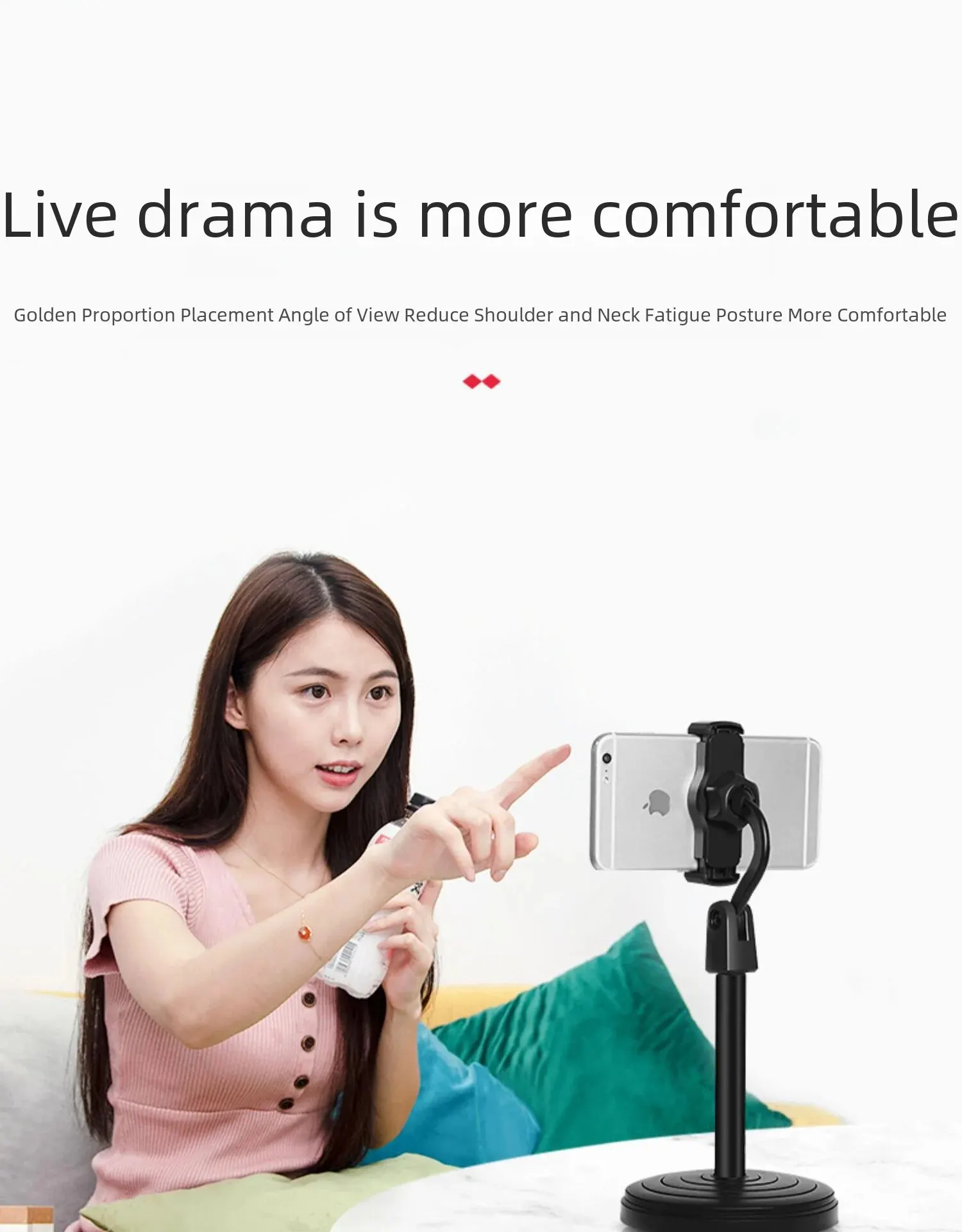 Desktop Mobile Phone Tablet Stand Live Broadcast Bracket Fast Hand Tiktok Live Broadcast Online Class Round Disk Bracket