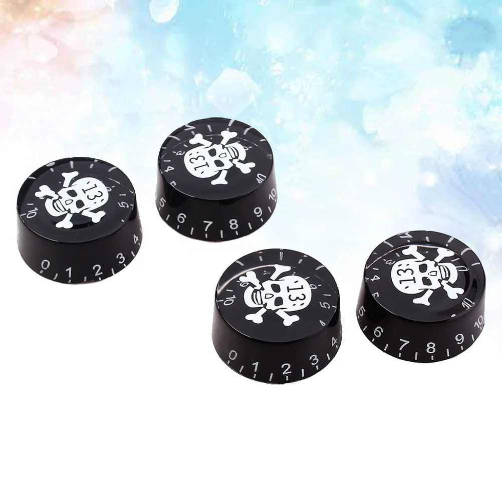 

4 PCS/ Easy to Install Control Knobs Volume and Tone Skull Knoves Control
