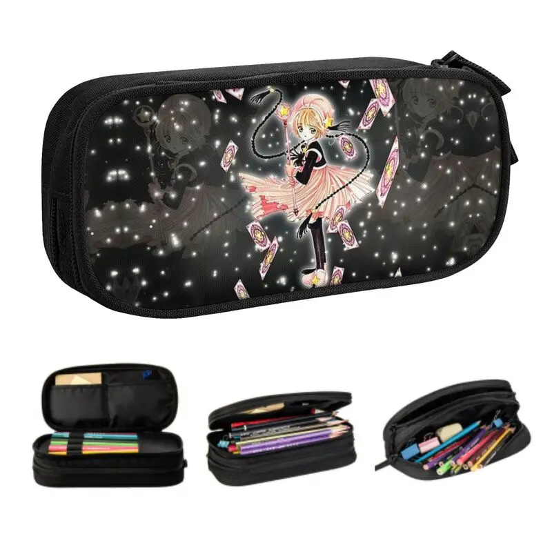 

Anime Girl Sakura Kinomoto Pencil Cases for Boys Gilrs Big Capacity Cardcaptor Sakura Manga Pen Box Bag School Accessories