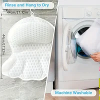 Oreiller de bain de luxe 1 pièce avec maille d'air 3D et aspiration sécurisée |   Support cou/dos, lavable en machine, usage domestique/Spa 6