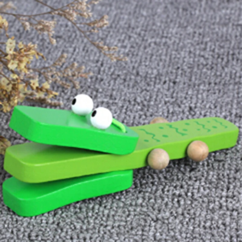 Description Picture 5 of itemKids Cartoon Wooden Castanets Music Instruments Baby Clapper Handle Musical Instruments Toys Educational Toys For Children
