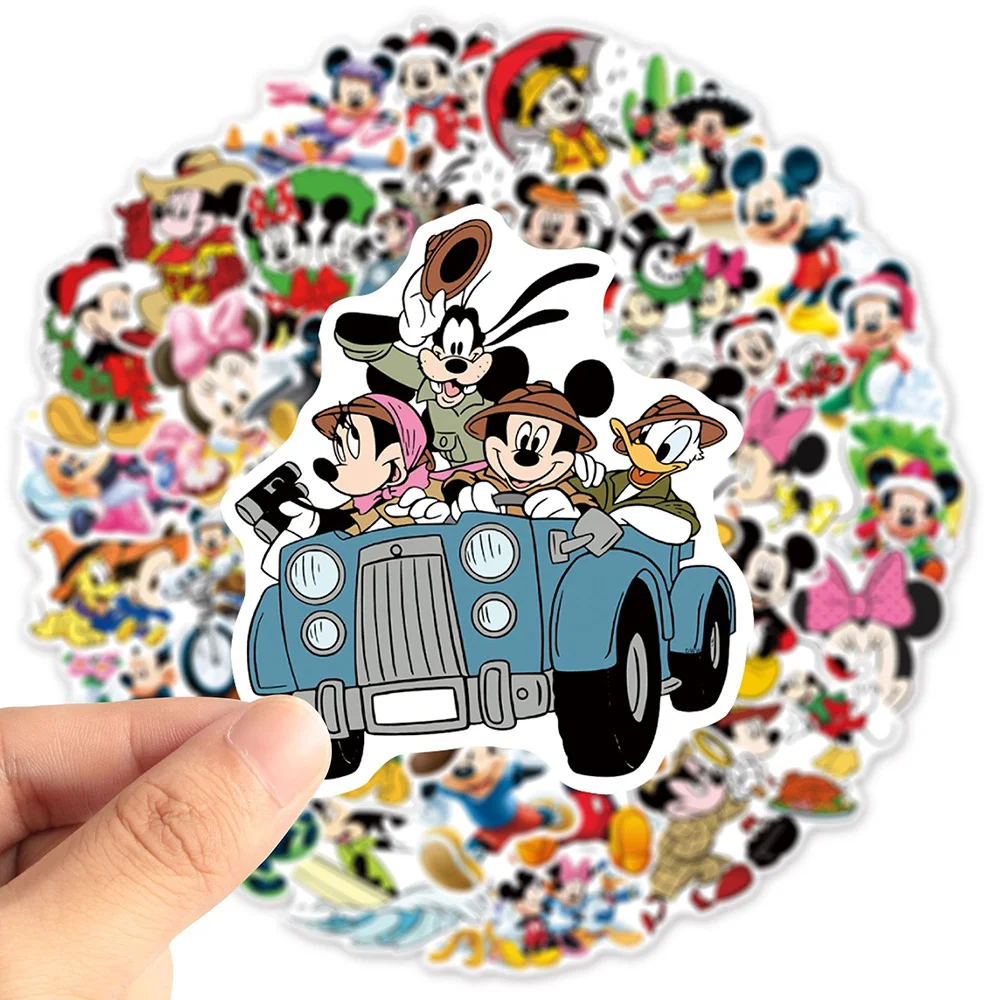 10/30/50pcs Disney Mickey Mouse Donald Duck Stickers Kawaii Cartoon Decoration Decals Kid Toy Waterproof Graffiti Stationery Car