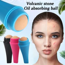 

3 Colors Face Volcanic Stone Oil Control Roller Mini Facial Roller Oil Control on The Go T-zone Oil Absodbing Reusable Skin Care