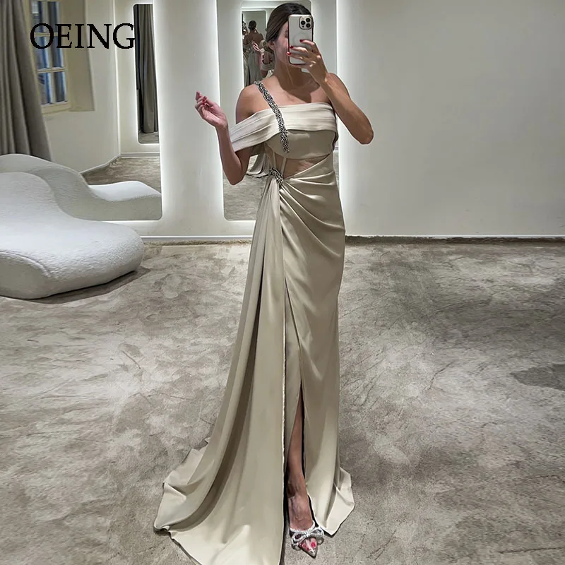 

OEING Stain One Shoulder Evening Dress Elegant Mermaid Prom Dresses Floor Length Dresses Formal Occasion Vestidos De Fiesta