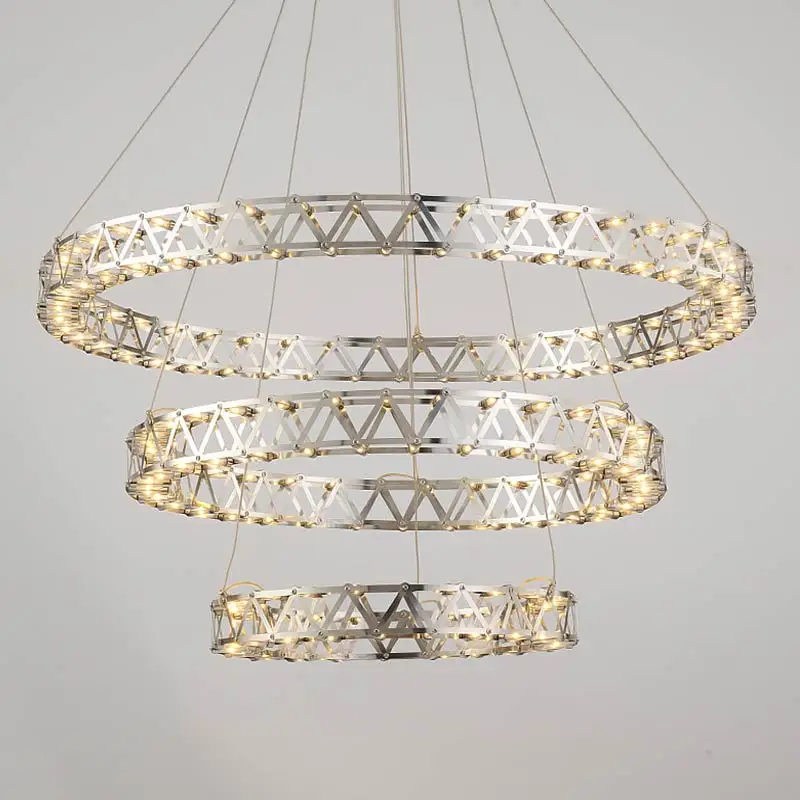 

Post-modern Simple Nordic Chandelier Ring Led Creative For Dining Table Personality Hotel Mall Engineering Ceiling Light