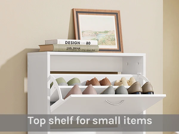 WOLTU 3-stufiges Schuhregal, Schuhschrank-Organizer mit 3 Klappschubladen, für 14–18 Paar Schuhschränke für Flure und Wohnzimmer – Detail 10