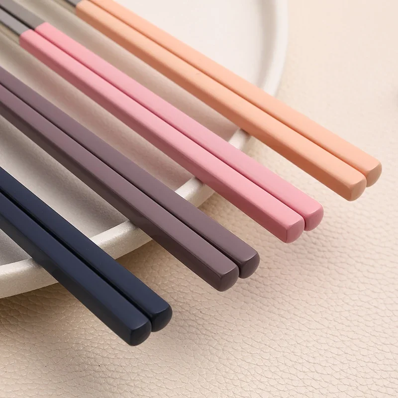Cutlery Set Stainless Steel Tableware 8Pcs Korean Spoons Chopsticks Dinner Simple Style