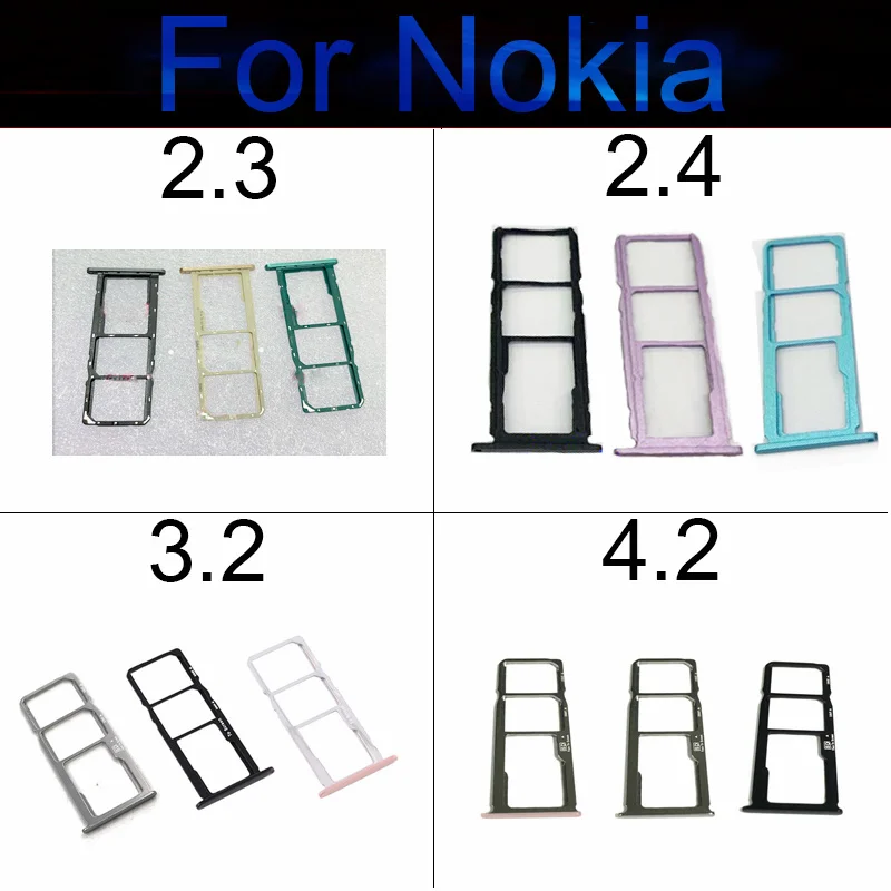 

SIM Card Tray For Nokia 2.2 2.3 2.4 3.2 4.2 Memory Sim SD Card Holder Slot Reader Socket Adapter Connector Replacement Parts New