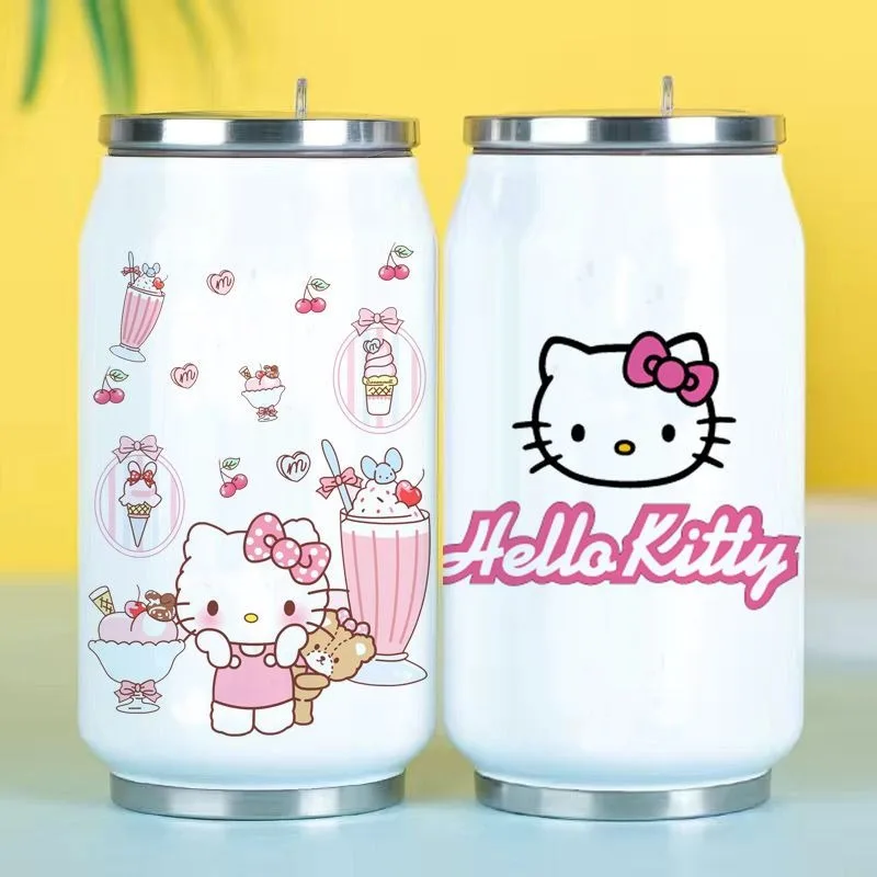 

Sanrio, Hello Kitty мультяшная анимация креативная нержавеющая сталь Изолированная чашка Kawaii модная большая емкость соломенная чашка для воды