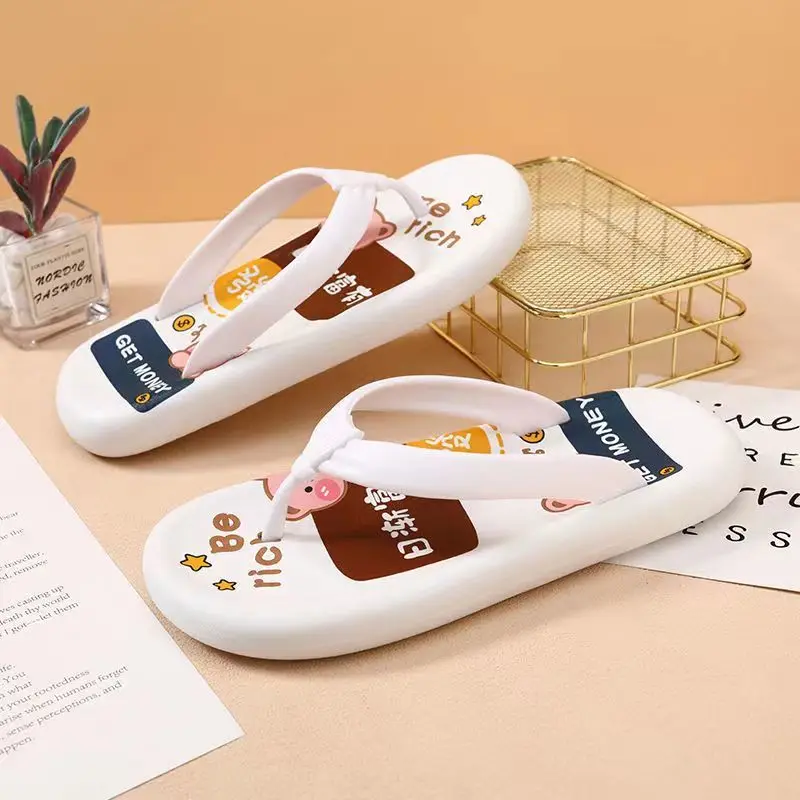 

Roman Home Women's Flip Flops Teddy Bear Cute Slippers Woman Smiley Face Indoor House Slipper Beach Cloud Summer New 2023 Flat