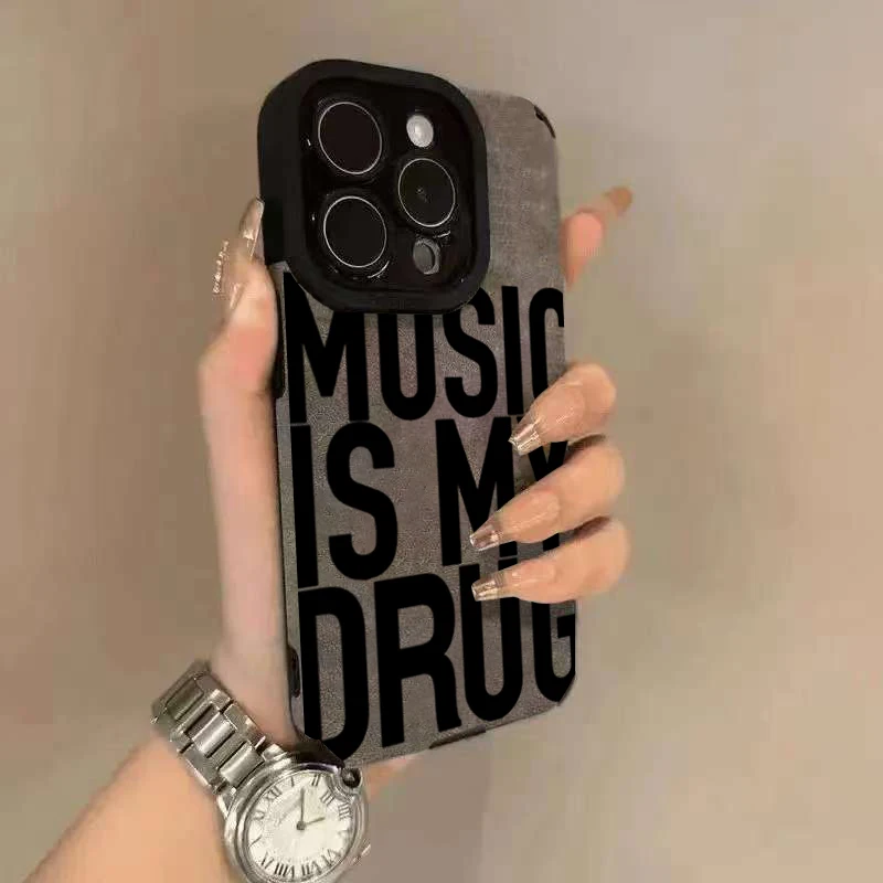Shockproof 'Music Is My Drug' Phone Case - Premium Protective Cover
