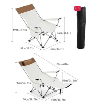 Niceway Foldable Picnic Camping Portable Fishing Chairs Beach Chairs Outdoor Garden Park Single Lazy Chair Backrest Cushion 6