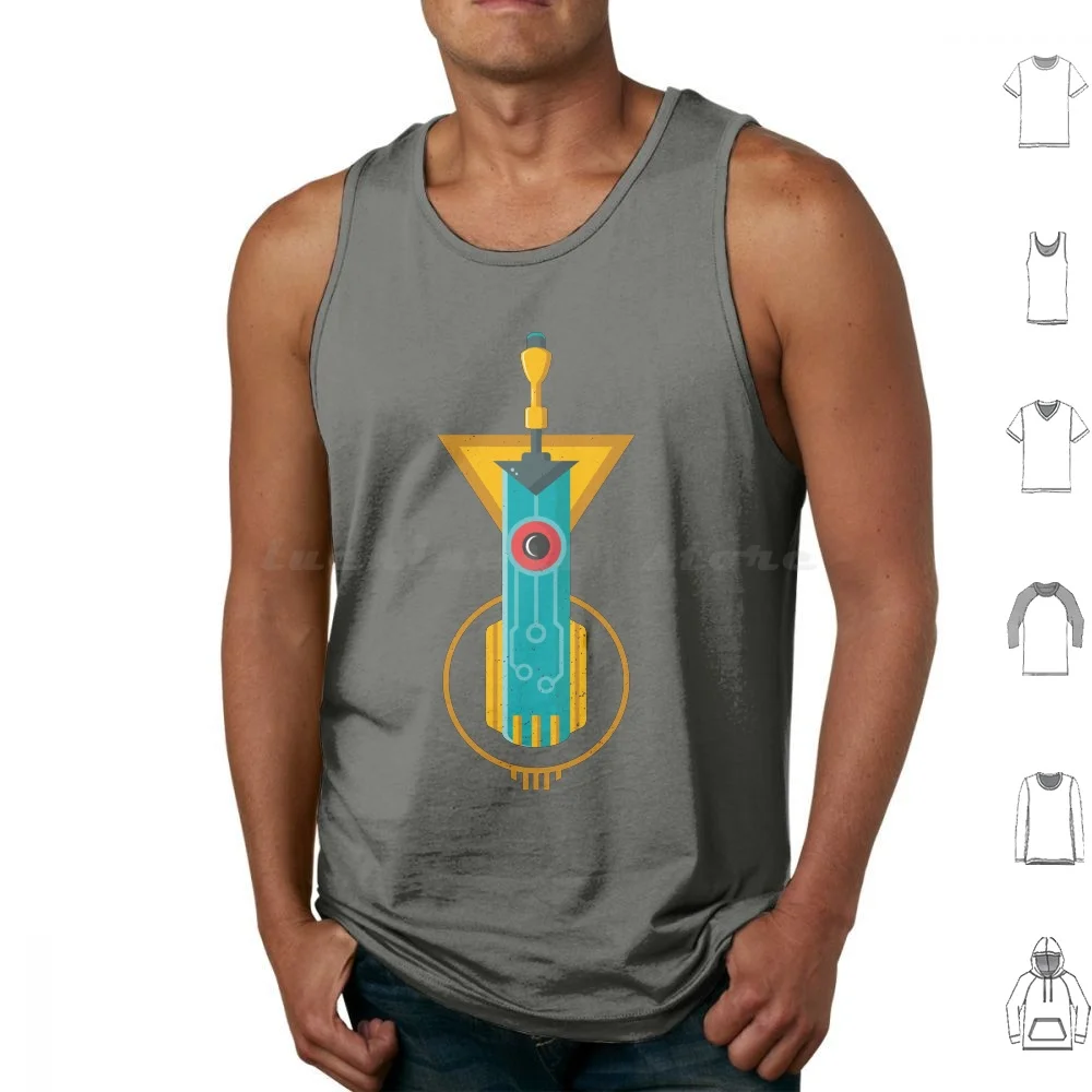Sword Voice Tank Tops Print Cotton Transistor Transistor Game Videogiochi Indie Game Klimt Sword Geek Geeky Nerdy
