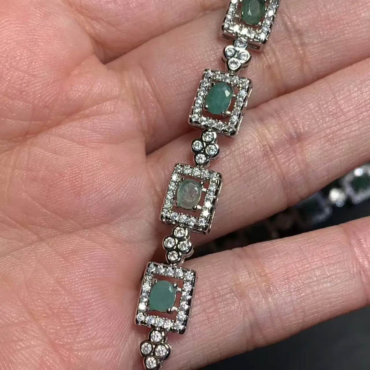 Natural EMERALD Tennis Bracelet Bracelets & Bangles For Women Adjustable Fine Jewelry Gift Stone RED