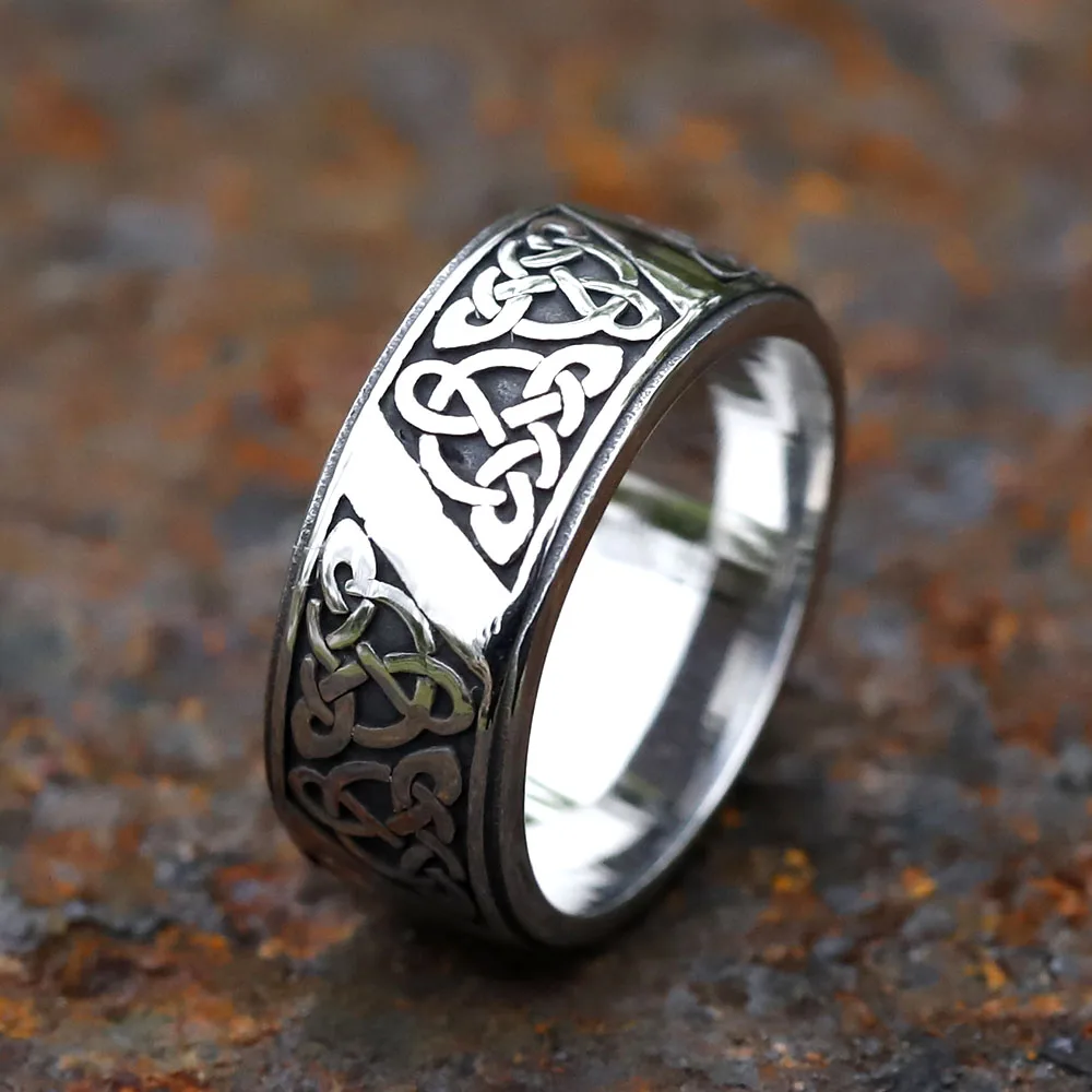 2023 NEUE Herrenringe aus 316L-Edelstahl, Wikinger-Keltischer Knoten-Ring, Amulett, Vintage-Modeschmuck, Geschenke, kostenloser Versand