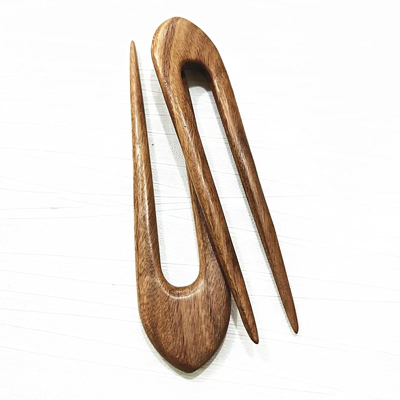 Hair Accessories Vintag Hand-Carved Wood Sticks Hairpins Women U Shape Ebony Bridal Headwear Hair Comb Ornaments