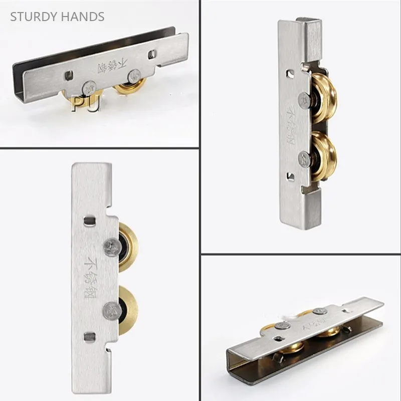 1Pc Frameless Glass Door and Window Pulley Balcony Sliding Glass Door Wheel Kitchen Cabinet Track Roller Furniture Hardware