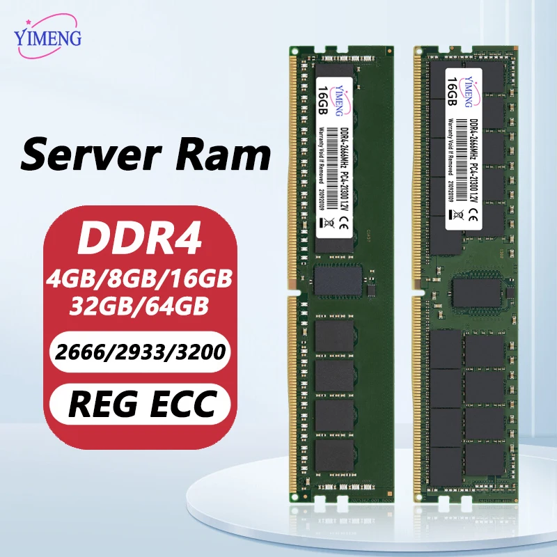 DDR4 8GB 16GB 32GB 64GB Server Memory Ram PC4 2133 2400 2666 2933 3200Mhz 1.2V 288Pin 2RX4 4RX4 REG ECC Memories Ram X58 X79 X99 server memory