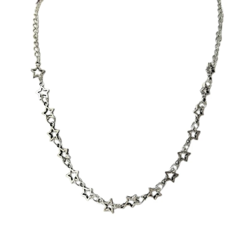 

Сверкающие пятиконечные звезды кулон ожерелье Y2K шейные цепочки уникальные и красивые крутые стильные ювелирные изделия на