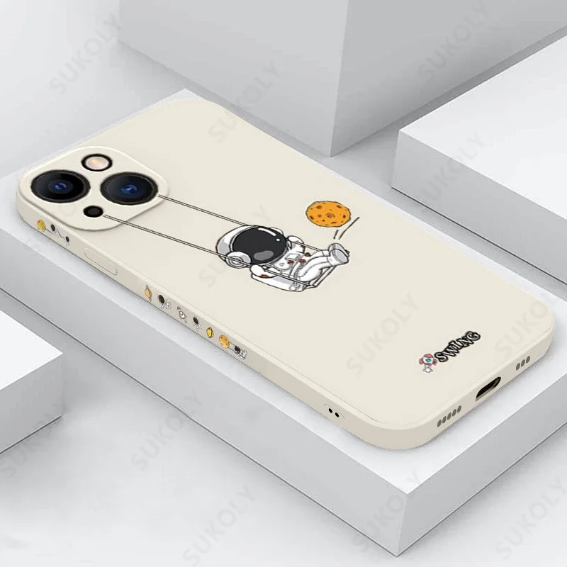 Cartoon Silicone Astronauts Shockproof Soft Phone Case