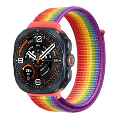 Sports Nylon Loop Band - Durable & Adjustable Bracelet Wristband with Replaceable Belt - Galaxy Ultra 2025 (Rainbow color)