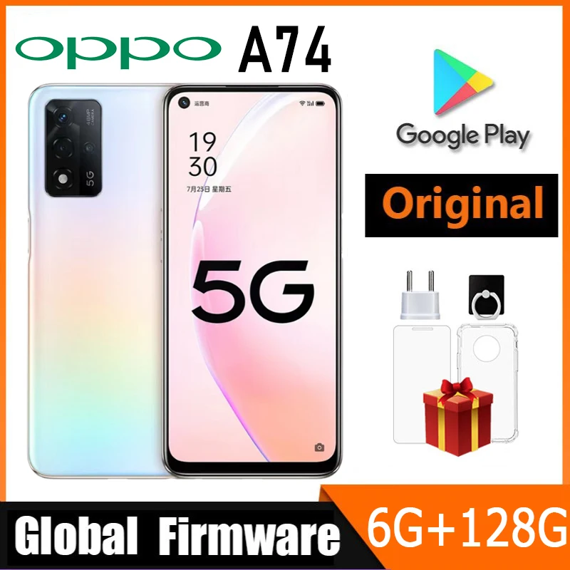 Смартфон OPPO A74, телефон с глобальной прошивкой, Snapdragon 480, две SIM-карты, камера 48 МП, 6 ГБ ОЗУ 128 Гб ПЗУ, экран 6,5 дюйма, 90 Гц