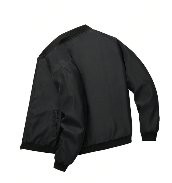 Men's Plain Light Jacket, Outdoor Sports and Leisure Stand-Up Collar Top, Baseball Jacket with Zipper and Elastic Hem, Windproof, Wear-Resistant, Comfortable and High-Quality Fabric, Suitable for Home Leisure, Work Clothing to Work, Outdoor Sports 2